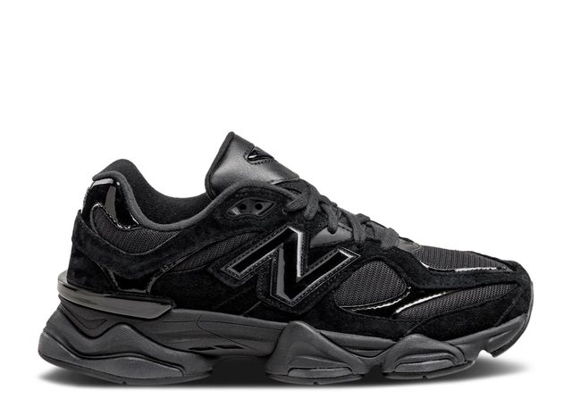 New Balance 9060 Triple Black Patent Side