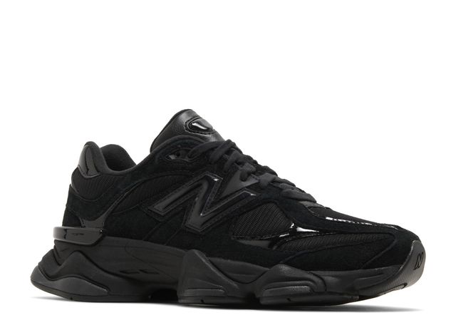 New Balance 9060 Triple Black Patent Front